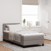 vidaXL boxspring säng med madrass & LED taupe 80x200 cm tyg