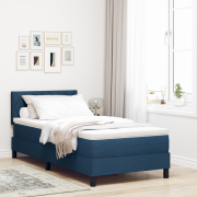 vidaXL Box Spring Bed med madrass & LED Blå 90x190 cm Tyg