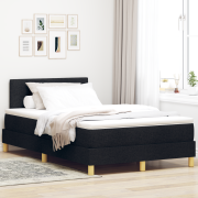vidaXL Boxspring Säng med Madrass och LED Svart 120x200 cm Tyg