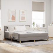 vidaXL Sängbotten med madrass & LED Taupe 180x200 cm Tyg