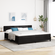 vidaXL Boxspring-säng med madrass & LED svart 200x200 cm sammet