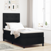 vidaXL Bäddmadrass med madrass och LED Svart 90x200 cm Tyg