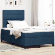 vidaXL Box Spring Säng med Madrass & LED Blå 120x190 cm Tyg