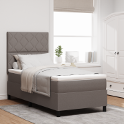 vidaXL Resårmadrass med madrass & LED Taupe 100x200 cm Tyg