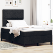 vidaXL Sänglåda med Madrass & LED Svart 120x200 cm Tyg