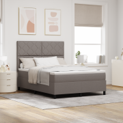 vidaXL resårsäng med madrass och LED-ljus i taupe, 140x200 cm