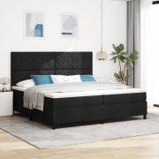 vidaXL Boxspring säng med madrass & LED Svart 200x200 cm Tyg