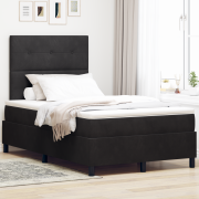 vidaXL Sängbotten med Madrass & LED Svart 120x200 cm Sammet