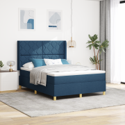 vidaXL Bäddmadrass med madrass och LED Blå 140x200 cm Tyg
