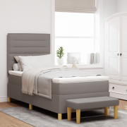 vidaXL Box säng med madrass och bänk taupe 80x200 cm tyg
