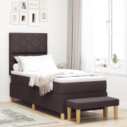 vidaXL Bäddmadrass med madrass och bänk Mörkbrun 80x200 cm Tyg