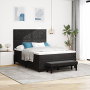 vidaXL Svart sängbotten med madrass & bänk 140x200 cm sammet