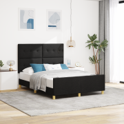 vidaXL Sängram Svart 160x200 cm Textil