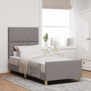 vidaXL Sängram Taupe 100x200 cm Tyg