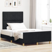 vidaXL Svart Tyg Sängram 120x200 cm