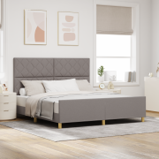 vidaXL Sängram Taupe 180x200 cm Tyg
