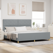 vidaXL Ljusgrått Tyg Sängram 200x200 cm