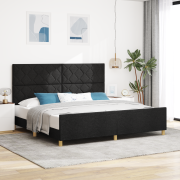 vidaXL Sängram Svart 200x200 cm Tyg