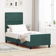vidaXL Sängram Mörkgrön 80x200 cm Sammet