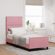 vidaXL Sängram Rosa 80x200 cm Sammet