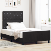vidaXL Sängram Svart 120x200 cm Sammet