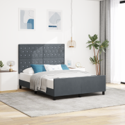 vidaXL Sängram Mörkgrå 160x200 cm Sammet