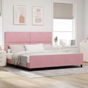 vidaXL Rosa Sammet Sängram 200x200 cm