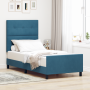 vidaXL Sängram Mörkblå 80x200 cm Sammet