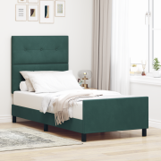 vidaXL Sängram Mörkgrön 90x190 cm Sammet