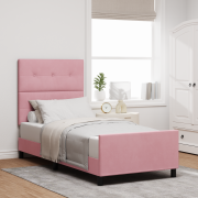vidaXL Sängram Rosa 100x200 cm Sammet