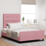 vidaXL Sängram Rosa 120x190 cm Sammet