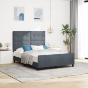 vidaXL Sängram Mörkgrå 160x200 cm Sammet