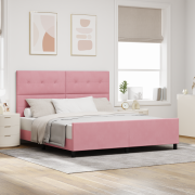 vidaXL Rosa Sammet Sängram 180x200 cm