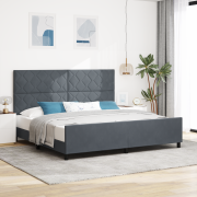 vidaXL Mörkgrå Sammet Sängram 200x200 cm