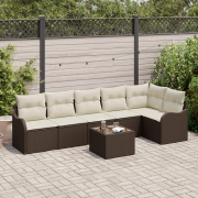 vidaXL 6-delad Trädgårdsoffor Set med Kuddar Grå Poly Rattan