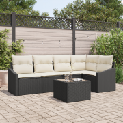 vidaXL 5-delat trädgårdsoffset med kuddar Brown Poly Rattan