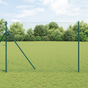 vidaXL Staketstolpar 26 st Grön Ø32 mm 200 cm Galvaniserat Stål