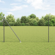 vidaXL Staketstolpar med spik 26 stycken Ø32 mm 180 cm Galvaniserat st...