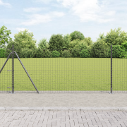 vidaXL Stängselstolpar med Basplattor 26 st Ø32mm 110cm Galvaniserat S...