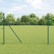 vidaXL Euro Stängsel Set om 2 Grön Metall 10 x 1.5 m Hållbar