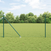 vidaXL Euro Staket med 7 spikposter 1,2x10 m galvaniserat stål grön