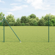 vidaXL Euro Staket med 7 Spikposter 1,5x10 m Galvaniserat Stål Grön