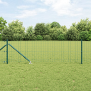 vidaXL Eurostängsel med 13 spikposter 0,4x25 m galvaniserat stål grönt