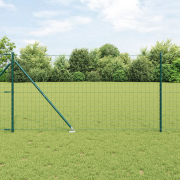 vidaXL Euro Stängsel med 7 Spikposter 1.4x10 m Galvaniserat Stål Grön