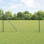 vidaXL Euro Fence med 7 Spikstolpar 1.4x10 m Galvaniserad Stål Grå