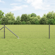 vidaXL Euro Fence med 13 spike inlägg 0.8x25 m Galvaniserat stål Grå