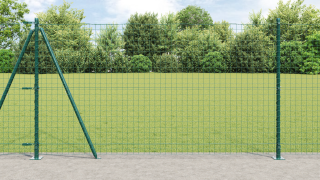 vidaXL Eurostaket med 7 flangerade stålposter 1.2x10 m Galvaniserad st...