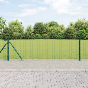 vidaXL Euro stängsel med 13 flangerade inlägg 0.4x25 m galvaniserat st...