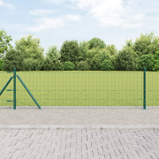 vidaXL Euro Staket med 7 Flangade Stolpar 0.4x10 m Galvaniserat Stål