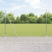 vidaXL Euro Fence med 7 flangade stolpar 1,5x10 m galvaniserat stål